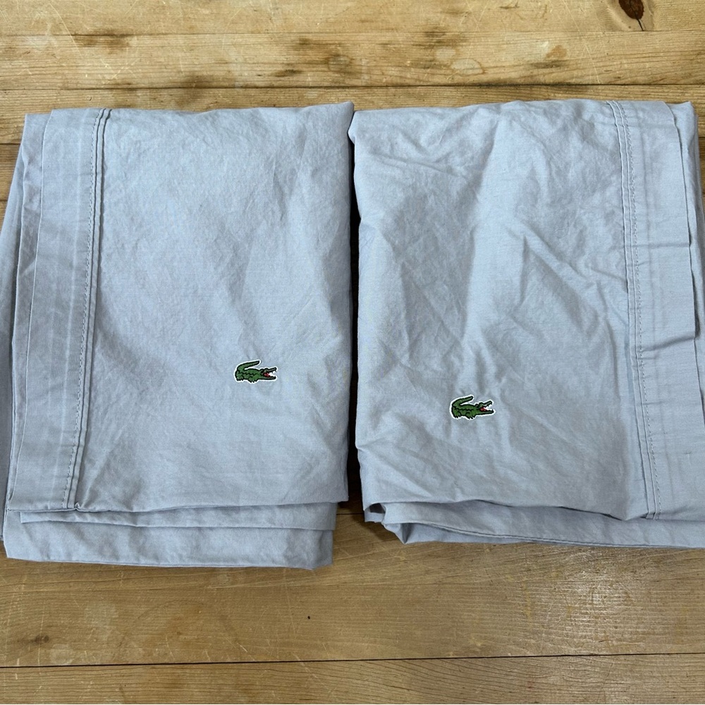 Lacoste Grey Cotton Standard Pillowcases